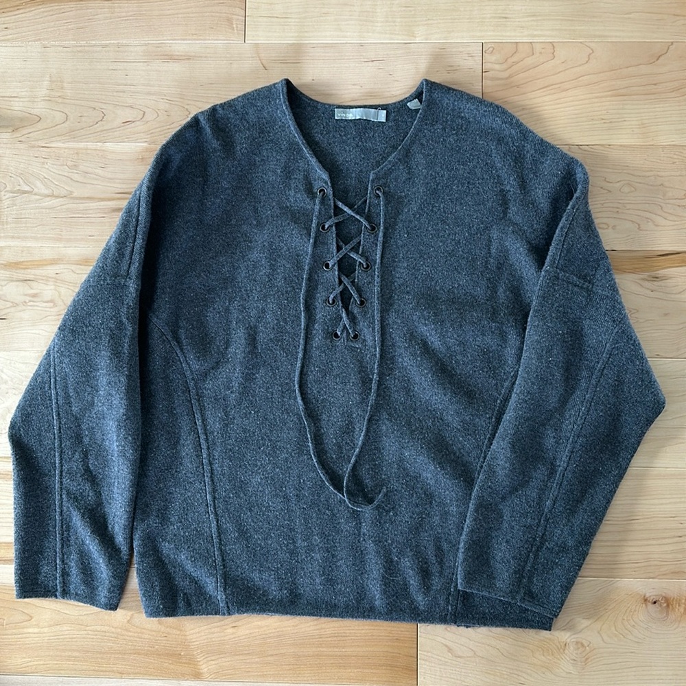 Vince merino wool tie neck sweater
